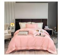 JQQJZLC Cotton Bedding Set Home Textile Embroidery Sheet Quilt Pillowcase Dark Gray Bedding 4Pcs Set King Queen Size Bed Four Pieces Set(Blu,Queen)