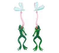 JQQJZLC Creative Acrylic Frog Dangle Earrings for Women Lightweight Cute Summer Green Animal Eatting Insect Statement Drop Dangling Earrings Exaggerated Fun Halloween Theme Party Jewelry (Pest)