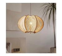 JQQJZLC Creative Droplight Rattan Suspension Lighting with E27 Base (40cm/50cm) Japanese Rattan Chandelier Wabi-sabi Pendant Light Retro Hanging Lamps Living Room Restaurant Hotel B&B Tea Room (Size :