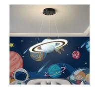 JQQJZLC Creative Planet Glass Chandelier - Children's Room Blue Planet Boy and Girl Room Glass Pendant Light. Space Planet Bedroom Hanging Lamp
