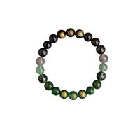 JQQJZLC Crystal Beaded Feng Shui Bracelets, Five Elements God of Wealth Bracelets Attract Lucky Wealthy for Men Women, Natural Stones Stretch Bracelet for Meditation Anxiety Stress Relief