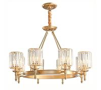 JQQJZLC Crystal Ceiling Pendant Light Gold Modern Luxury Chandelier Light Fixture Style Brushed Brass Hanging Light for Bedroom Living Room Dining Room Kitchen Island,Hanging Light