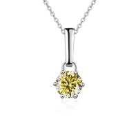 JQQJZLC Decorations Accessories 1 to 2 Moissanite Diamond Necklaces for Women, D Color Round Cut Blue/Yellow/Pink Diamond Necklace, Jewelry s for Women Beautiful