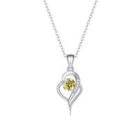 JQQJZLC Decorations Accessories 1CT D Color Moissanite Pendant Necklaces for Women, Heartstring Yellow/Blue/Pink Diamond Necklace of Authenticity Beautiful