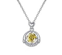 JQQJZLC Decorations Accessories Heart Necklace for Women, 1CT D Color Moissanite Pendant Necklace, Crown Pink/Blue/Yellow Diamond Necklaces, Jewelry s for Wife Mom Beautiful
