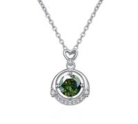 JQQJZLC Decorations Accessories Heart Necklace for Women, 1CT D Color Moissanite Pendant Necklace, Crown Pink/Blue/Yellow Diamond Necklaces, Jewelry s for Wife Mom Beautiful
