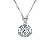 JQQJZLC Decorations Accessories Heart Necklace for Women, 1CT D Color Moissanite Pendant Necklace, Crown Pink/Blue/Yellow Diamond Necklaces, Jewelry s for Wife Mom Beautiful