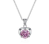 JQQJZLC Decorations Accessories Heart Necklaces for Women, 1CT Moissanite Diamond Necklace, D Color Blue Green Pink Moissanite Pendant Necklaces, Jewelry s Beautiful