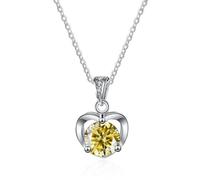 JQQJZLC Decorations Accessories Heart Necklaces for Women, 1CT Moissanite Diamond Necklace, D Color Blue Green Pink Moissanite Pendant Necklaces, Jewelry s Beautiful