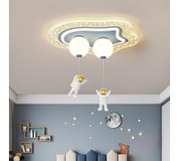 JQQJZLC Dimmable LED Ceiling Light AstronautFlush Mount Ceiling Light Fixtures for Girls Boys Room 42W Acrylic Planet Blue White Bedroom Ceiling Light Chandelier forNursery Room