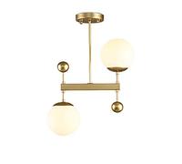JQQJZLC E14 Simple During Lights Modern Rustic Chandelier Light,with Glass Ball Lampshade Vintage Iron Sputnik Chandelier for Living Room Dining Room Bedroom-Golden. 50 * 56cm