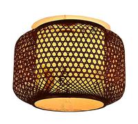 JQQJZLC E26 Base Flush Mount Ceiling Lamp, Handwoven Art Close to Ceiling Light Fixtures,Vintage Decorative Chandelier, Pastoral Creative Easy to Install Ceiling Lighting, for Kitchen Island