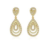 JQQJZLC Earring Ladies Hanging Stone Inlaid Drop Shape Simple Pendant Jewelry Shining Elegant Exquisite Prom Banquet Women Earrings