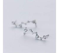 JQQJZLC Earrings for Women, S925 White Mushroom Clip Korean Women's Literature And Art Style Diamond Seven Star Ear Escape Quality One Type Two Diamond Earrings One pair