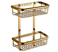 JQQJZLC Exquisite Bathroom Shelves Copper Bathroom Corner Shelf, Antique Brass Shampoo Soap Liquid Shower Rack, Rose Gold Cosmetics Storage Hoder, Wall Mounted (Color : Black)