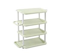 JQQJZLC Exquisite Bathroom Shelves Shoe Rack,4-Tier Plastic Standing Organizer for Bathroom/Bedroom and Waterproof Storage No Tools Required,Stackable and Lightweight,Blue