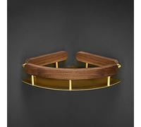 JQQJZLC Exquisite Bathroom Shelves Shower Caddy Brushed Gold Bathroom Shelf, Solid Wood Wall Mounted Double Corner Shower Storage Rack Bathroom Accessory Bathroom Shelf Storage (Color : B)
