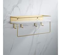 JQQJZLC Exquisite Bathroom Shelves Shower Caddy Light Luxury Toilet Bathroom Shelf, Wall-mounted Cosmetic Box Storage Rack, Marble Tray Free Perforated Bathroom Shelf Storage (Color : D1)