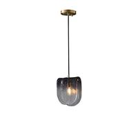 JQQJZLC Farmhouse Pendant Light Fixtures 1-Light Smoke Gray Glass Chandeliers Lighting Vintage Design Ceiling Hanging Light for Bedroom Living Dining Room Hallway