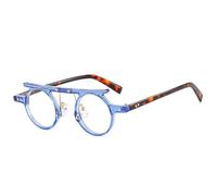 JQQJZLC Fashion Small Round Punk Sunglasses Women Retro Clear Gradient Lens Shades Uv400 Men Double Color Sun Glasses