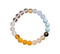 JQQJZLC Fengshui Five Elements Beaded Bracelets for Women Men, Natural Stones Crystal Bracelets for Wealth Luck, Stretch Bracelet for Meditation Release the Pressure Emotional Balance