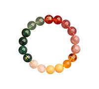 JQQJZLC Fengshui Five Elements Beaded Bracelets for Women Men, Natural Stones Crystal Bracelets for Wealth Luck, Stretch Bracelet for Meditation Release the Pressure Emotional Balance