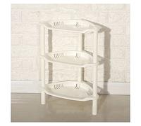 JQQJZLC Floating Shelves Bathroom Storage Shelves,3 Tier Corner Storage Shelving Unit Organizer Out Storage Tower Rack For Kitchen Bathroom,Plastic Pink White for Bathroom Storage (Color : Grey)