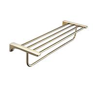 JQQJZLC Floating Shelves Pale Gold Towel Holder Wall Mount,Bathroom Towel Rack,24.4 Inches Foldable Wall Double Towel Holder,Mounted Multifunctional Rack for Bathroom Storage (Size : Storage basket)