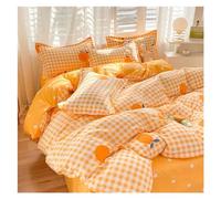 JQQJZLC Floral Duvet Cover Set Flat Sheet Pillowcases No Filling Twin Single Queen Size Boys Girls Bedding Linen Bed Four Pieces Set(A,150x200 4pcs)