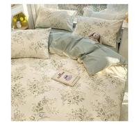 JQQJZLC Floral Duvet Cover Set Flat Sheet Pillowcases No Filling Twin Single Queen Size Boys Girls Bedding Linen Bed Four Pieces Set(D,150x200 4pcs)