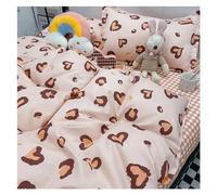 JQQJZLC Floral Duvet Cover Set Flat Sheet Pillowcases No Filling Twin Single Queen Size Boys Girls Bedding Linen Bed Four Pieces Set(C,150x200 4pcs)