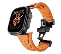 JQQJZLC Fluororubber Band For Ultra 2 49mm S10 46MM 45mm 44MM 42mm Strap For Iwatch Series 6 5 4 Se 9 8 7 Ultra Cut To Size Fluororubber Bracelet Watchbands