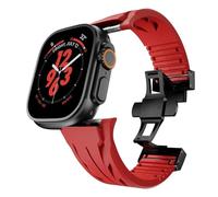 JQQJZLC Fluororubber Band For Ultra 2 49mm S10 46MM 45mm 44MM 42mm Strap For Iwatch Series 6 5 4 Se 9 8 7 Ultra Cut To Size Fluororubber Bracelet Watchbands