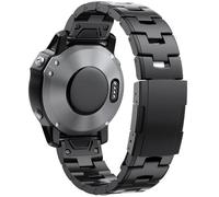 JQQJZLC for 22mm 26mm Quick Fit Titanium Metal Watch Band Bracelet Fenix 7X 7 6X Pro 5X Plus/Instinct/Epix Strap Wristband(Black,26mm)