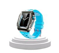 JQQJZLC For case 44mm 45mm stainless steel Modification Kit Metal Case Rubber Strap watch band for Iwatch Series 8 7 6 54 SE