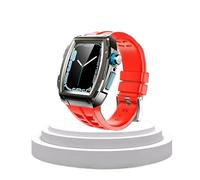 JQQJZLC For case 44mm 45mm stainless steel Modification Kit Metal Case Rubber Strap watch band for Iwatch Series 8 7 6 54 SE