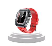 JQQJZLC For case 44mm 45mm stainless steel Modification Kit Metal Case Rubber Strap watch band for Iwatch Series 8 7 6 54 SE