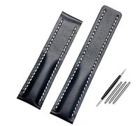 JQQJZLC For Watch Band 22mm 24mm Genuine Leather Strap mens watch cow leather bracelet with Deployment