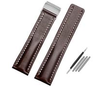 JQQJZLC For Watch Band 22mm 24mm Genuine Leather Strap mens watch cow leather bracelet with Deployment