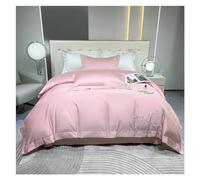 JQQJZLC Four piece bedding set 1200TC Embroidery Egyptian Cotton Bedding 4pcs King Queen Size Solid Sheet Duvet Cover Pillowcase Bed Linens,Bed four pieces set