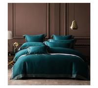 JQQJZLC Four piece bedding set Embroidery edge bedlinen Bedding King Queen Size Linen 600TC egyptian Cotton Duvet Cover Sheet Pillowcases Bed four pieces set,