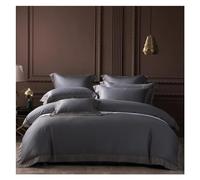 JQQJZLC Four piece bedding set Embroidery edge bedlinen Bedding King Queen Size Linen 600TC egyptian Cotton Duvet Cover Sheet Pillowcases Bed four pieces set,