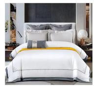 JQQJZLC Four piece bedding set Luxury embroidery bedlinen Bedding King Queen Size Linen 600TC egyptian Cotton Duvet Cover Sheet Pillowcases Bed four pieces set,
