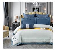 JQQJZLC Four piece bedding set Luxury embroidery bedlinen Bedding King Queen Size Linen 600TC egyptian Cotton Duvet Cover Sheet Pillowcases Bed four pieces set,