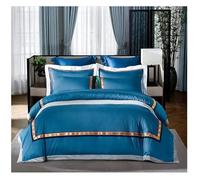 JQQJZLC Four piece bedding set Luxury embroidery bedlinen Bedding King Queen Size Linen 600TC egyptian Cotton Duvet Cover Sheet Pillowcases Bed four pieces set,
