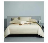JQQJZLC Four piece bedding set Premium 100% Egyptian Cotton Solid white pink Bedding Set Soft Twin Double Queen King Duvet Cover flat/Fitted Sheet Pillowcases Bed four pieces set,