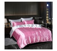 JQQJZLC Four piece bedding set Silk Duvet Cover Set Silky Quilt Cover Bed Sheet Pillowcase Luxury Bedding Set Queen King Size High-end Fitted Sheet Bed four pieces set,