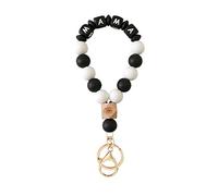 JQQJZLC Generisch Key Fob Cat Mum Wooden Silicone Beads Bead Bracelet Key Ring Key Ring Made of Bubble Wrap