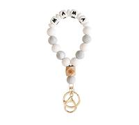 JQQJZLC Generisch Key Fob Cat Mum Wooden Silicone Beads Bead Bracelet Key Ring Key Ring Made of Bubble Wrap