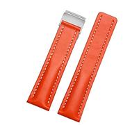 JQQJZLC Genuine Leather Strap 22mm 24mm Watch Band For Breitling mens watch cow leather bracelet with Deployment buckle